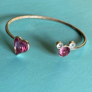 Disney Park Mickey Mouse Pink Silver Cuff bracelet